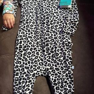 Posh Peanut Black and White Leopard Bodysuit